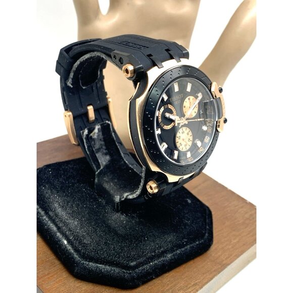 Tissot Mens Watch T-Race Chronograph Swiss Quartz Rose Gold Black T1154173705100 - Picture 15 of 15